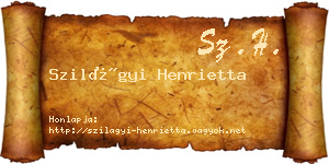 Szilágyi Henrietta névjegykártya